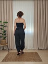 Siyah Saten Şalvar Kesim Pantolon