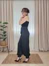 Siyah Saten Şalvar Kesim Pantolon