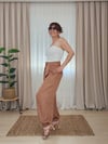 Tarçın Saten Şalvar Kesim Pantolon