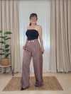 Vizon Saten Zincir Kemerli Aura Pantolon