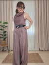 Vizon Saten Zincir Kemerli Aura Pantolon