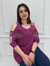 Melek Taşlı Mürdüm Bluz