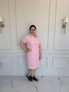 Pembe Lacoste Kumaş Elbise
