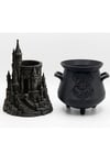 Hogwarts Temalı Masaüstü Dekorasyon Seti - Şato & Arma Kazan Kalemlik Düzenleyici (2'li Set)