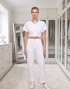 Beyaz Denim Skater Pantolon