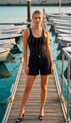 Çakım Taşlı Body Siyah Fitilli