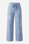 Desenli İnce Denim Pantolon
