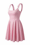 Pembe Puantiyeli Mini Elbise