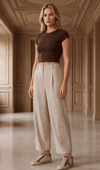 Taşlı Pantolon Tencel Kumaş