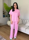 OMUZ DÜĞMELİ MODAL İKİLİ TAKIM - PEMBE