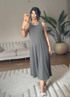 SIFIR YAKA ASKILI ELBİSE - HAKİ