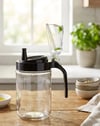 Leke Karşıtı Ergonomik Kulplu Cam Sosluk - Ölçülü Akıllı Yağlık & Sirkelik 660 ml