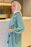 Hazan Volanlı Krep Kumaş Tesettür Abiye