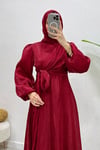 Yandan Bağlamalı Jan Jan Abiye -Bordo