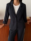 Şerit Detaylı Blazer Ceket Pantolon Takım - Lacivert