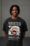 Anime One Piece Luffy Gear 5 Wanted Unisex Yıkamalı Retro Tişört