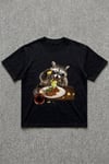 Çiğ köfte Yiyen Cool Rakun Siyah Unisex T-Shirt