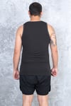 Erkek siyah %100 slim fit pamuk penye halter yaka sporcu atlet