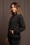 Kadın Çiçek Desenli Kapüşonlu Mevsimlik Sweatshirt Hoodie