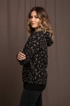 Kadın Çiçek Desenli Kapüşonlu Mevsimlik Sweatshirt Hoodie