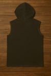 Siyah Erkek Kapüşonlu Antrenman Sporcu Atleti Oversize Yıkamalı RockThatBody Baskılı Kolsuz T-Shirt