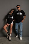 Siyah Oversize Evolution Baskılı Unisex Tişört