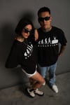 Siyah Oversize Evolution Baskılı Unisex Tişört