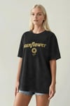 Sunflower Baskılı Yıkamalı Retro Unisex Tişört