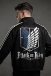 Anime Attack on Titan Haki Yeşil Unisex Kolej Ceket Şeritli Kalın 3 İplik Şardonlu Premium Ceket - Hırka & Sweatshirt