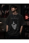 Anime Solo Leveling Sung Jin-woo Unisex Siyah Yıkamalı Retro Tişört - T-Shirt