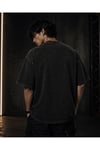 Anime Solo Leveling Sung Jin-woo Unisex Siyah Yıkamalı Retro Tişört - T-Shirt