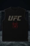 Siyah Erkek Pamuklu Antreman Sporcu Atleti Oversize Ufc spider  Taş Baskılı Kolsuz T-shirt - T-Shirt