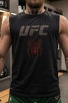 Siyah Erkek Pamuklu Antreman Sporcu Atleti Oversize Ufc spider  Taş Baskılı Kolsuz T-shirt - Üretim Aşamasında