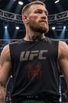 Siyah Erkek Pamuklu Antreman Sporcu Atleti Oversize Ufc spider  Taş Baskılı Kolsuz T-shirt - Üretim Aşamasında