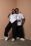 Unisex Beyaz Oversize Chill Vibes Baskılı Techno Tişört