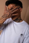 Unisex Beyaz Oversize Chill Vibes Baskılı Techno Tişört