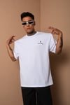 Unisex Beyaz Oversize Consciousness (BİLİNÇ) Baskılı Techno T-shirt