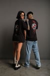 Unisex Siyah Oversize Yılan Baskılı T-shirt
