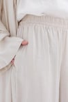 Beli Lastikli Cepli Havuç Paça Pantolon - Taş