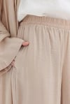 Beli Lastikli Cepli Havuç Paça  Pantolon - Bej