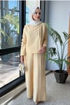 Broş Detaylı Pantolonlu Takım - Sarı