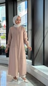 Fermuar Detaylı Tencel Kap - Capucino