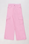 Kız Çocuk Gabardin Kargo Pantolon – Pembe (9-14 Yaş)