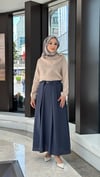 Şal Yaka Tencel Etekli Takım - İndigo