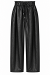 Clarice Deri Barrel Pantolon - Siyah