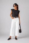 KEMERLİ WIDE LEG JEAN - BEYAZ