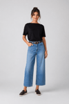 KEMERLİ WIDE LEG JEAN - MAVİ