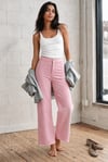 KESİK PAÇA WIDE LEG JEAN - PEMBE