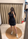 ÖNDEN FERMUARLI MİNİ KOT ELBİSE