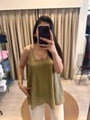 ÖRGÜ ASKILI HALTER YAKA BLUZ - YEŞİL
